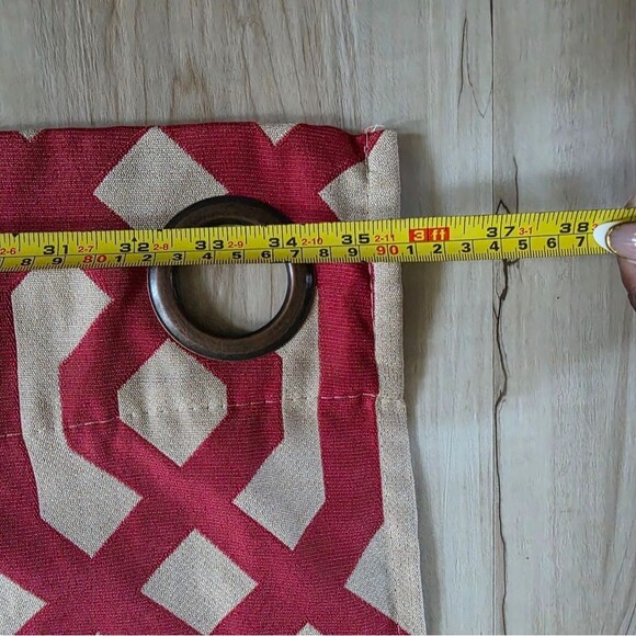 Red & Khaki Geometric Panel Set Of 4 35 X 88 - Picture 6 of 10